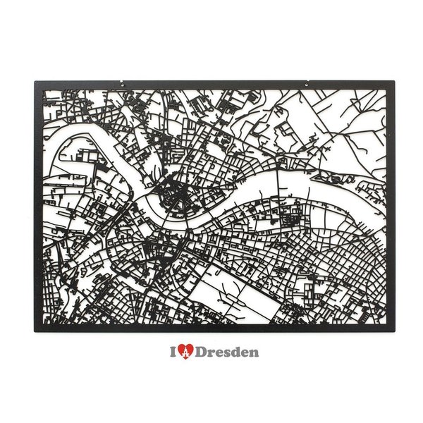 Stadtplan Dresden schwarz groß